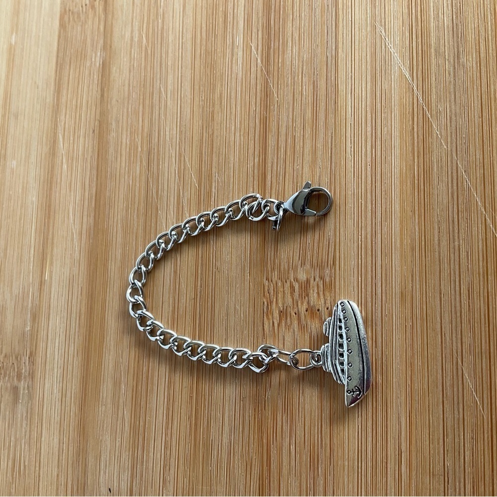 Hand Crafted Stanley Cup Charm Stainless Charm Cruise Ship Pendant Silver